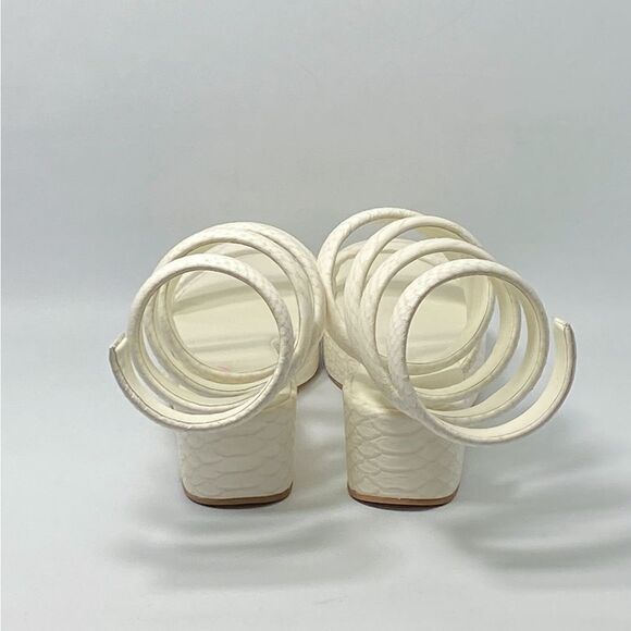 Cult Gaia Gabi Snake-Embossed Leather Wrap Sandals size 37 - Picture 4 of 12